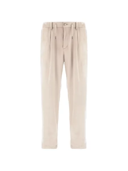 Pantaloni Herno din piele de căprioară cu cordon alb