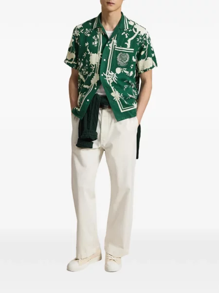 Bőr csíkos csatos baseball sapka Polo Ralph Lauren fehér