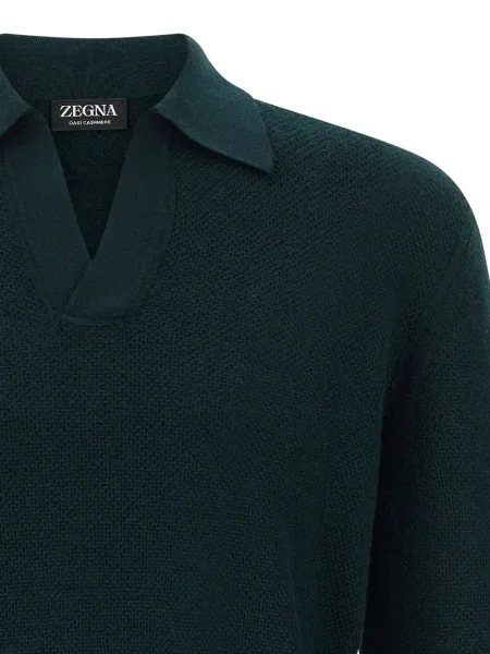 Tricou Zegna din jacard verde