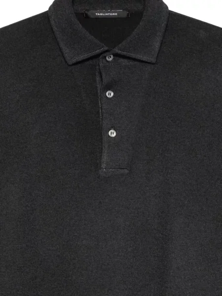 Lung tricou polo Tagliatore gri