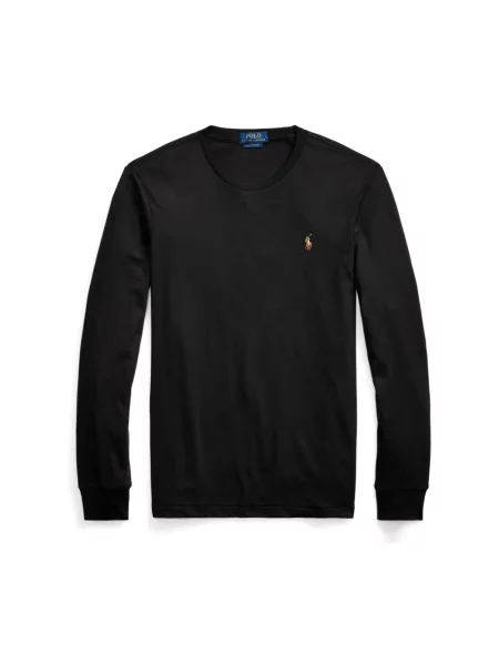 Dzianinowa koszulka polo Polo Ralph Lauren z logo czarna