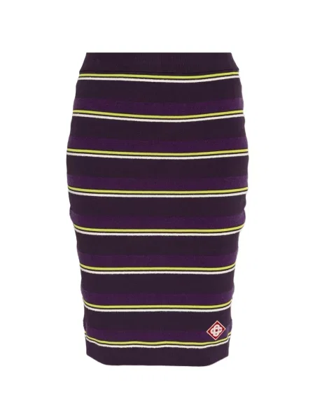 Spódnica mini Casablanca w paski z autografem fioletowa