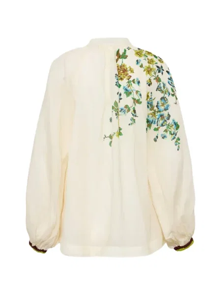 Top Alemais cu model floral cu imagine alb