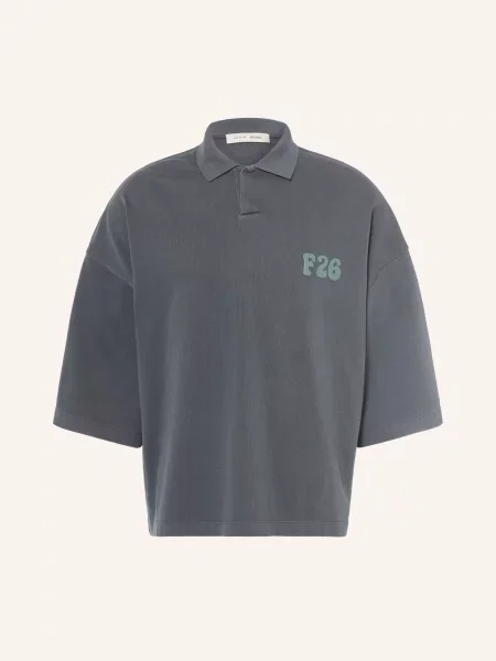 Essentials Fear Of God Žerzejová Polokošile S Rukávy tmavě šedá