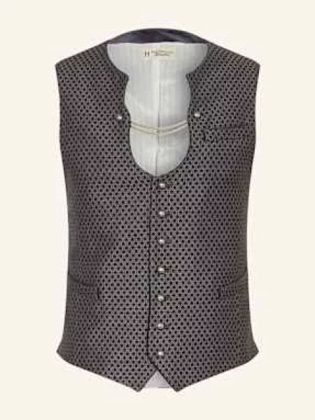 Heimatglück Tracht Krojová Vesta Ludwig černá/ šedá černá