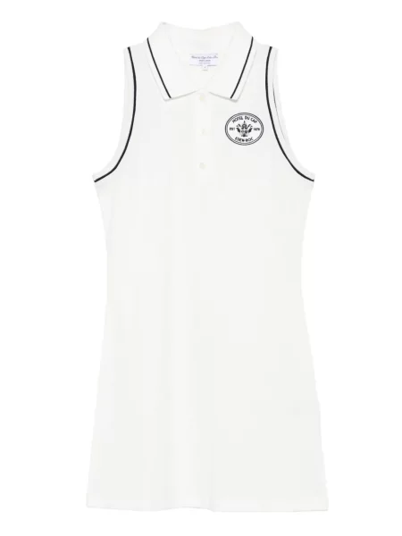 Haftowana mała sukienka mini Sporty And Rich garniturowa biała