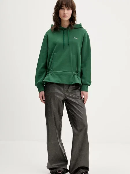 Stine Goya bluza z kapturem gładka zielony