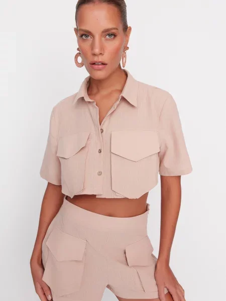 Cămașă Trendyol bej