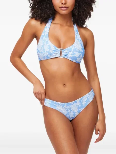 Top Heidi Klein cu gât halter albastru