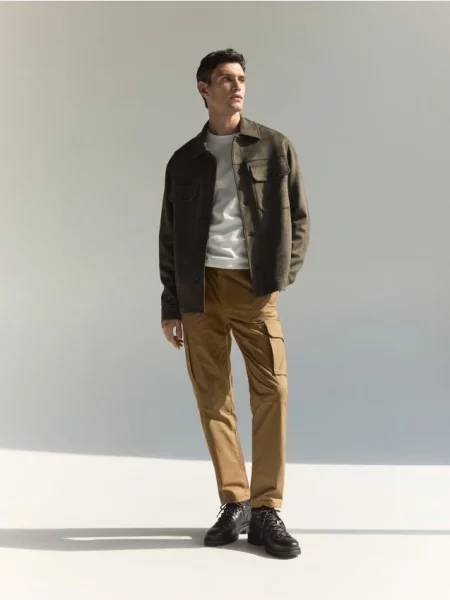 Reserved Штани карго з ременем золотисто-коричневий коричневі