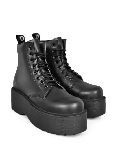 Botine Altercore cu șireturi cu platformă din dantelă negru