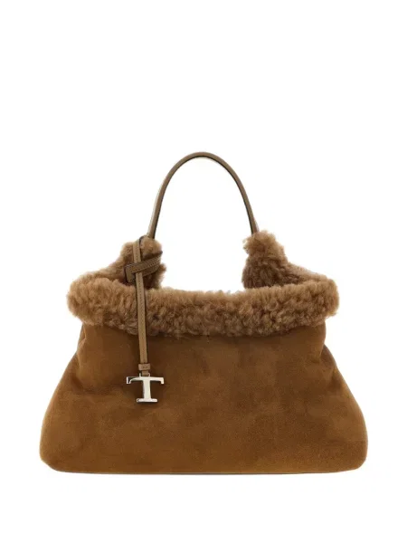 Geantă shopper Tod's din piele de oaie maro