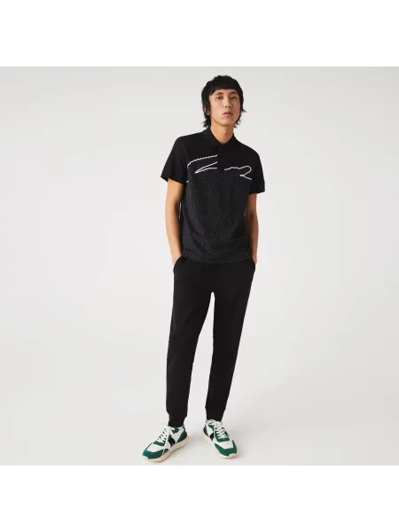 Lacoste Spodnie Dresowe Slim Fit Z Mieszanki Bawełny Melanżowej czarne