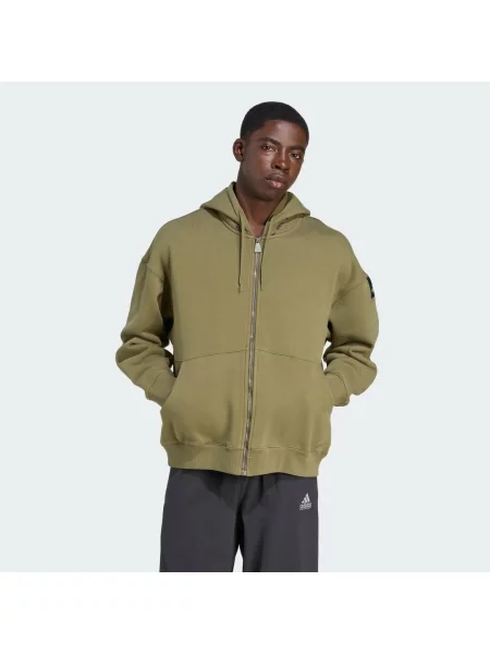 Bluza z kapturem Adidas polarowa zielona