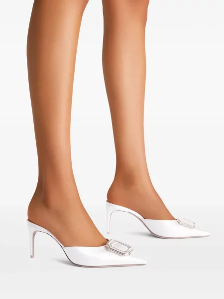 Papuci tip mules Malone Souliers din piele alb