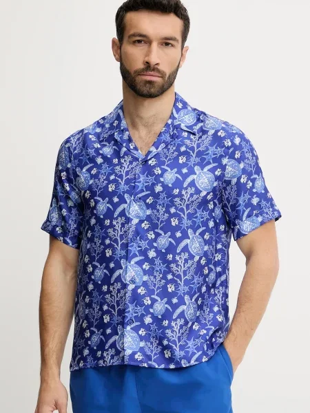 Svilena srajca Vilebrequin CHARLI vijolična