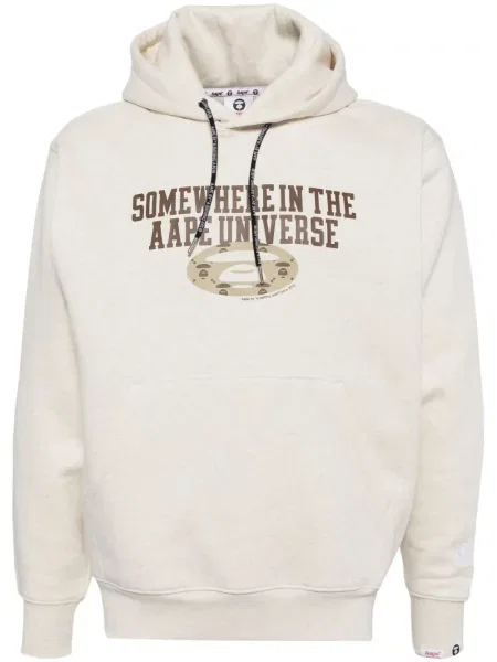 Hanorac cu glugă Aape By A Bathing Ape cu imagine alb