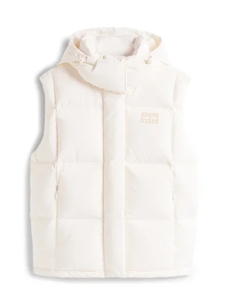 Tommy Jeans vestă de puf de iarnă bej