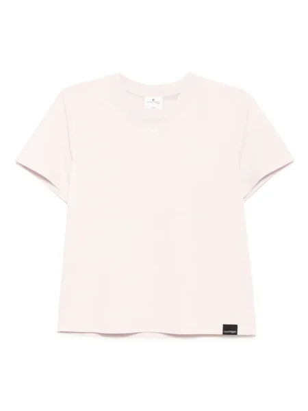 Tricou Courreges cu broderie roz