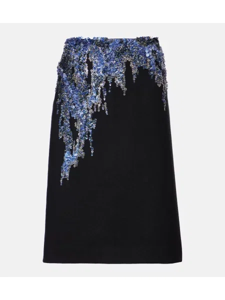 Volneno midi krilo Dries Van Noten črna