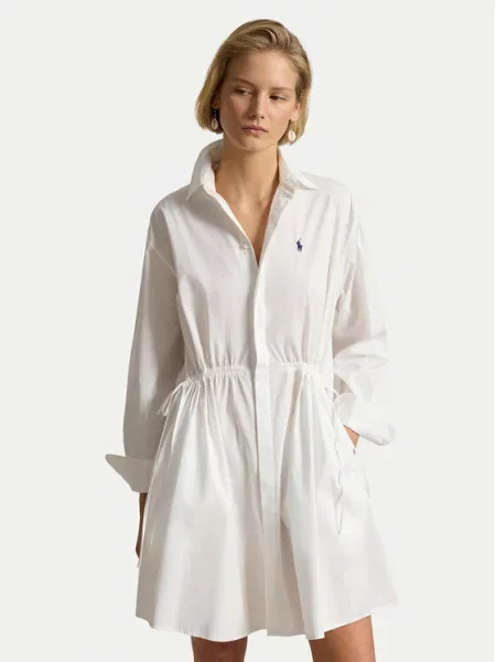 Polo Ralph Lauren Srajčna obleka bela