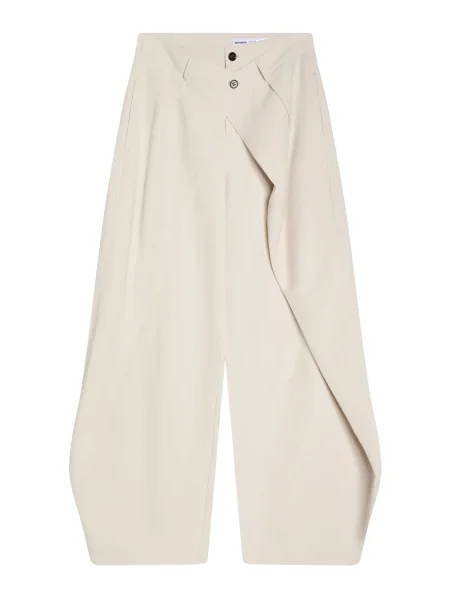Bershka Hlače z naborki ecru
