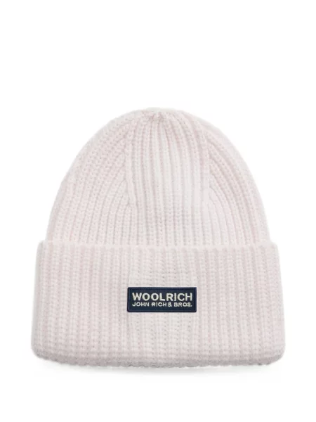Căciulă Woolrich tricotate cu autograf roz