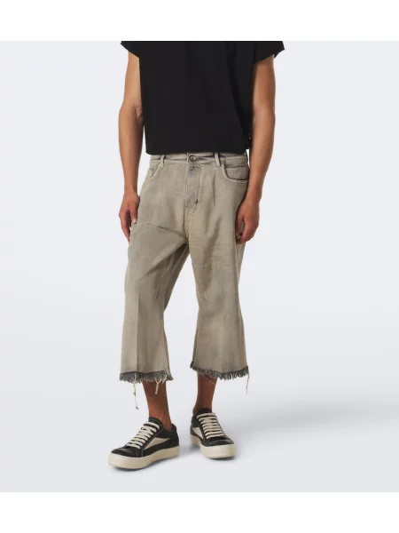Obrezano kavbojke s širokimi hlačnicami Rick Owens siva