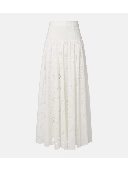 Fusta maxi Alexandra Miro cu broderie alb