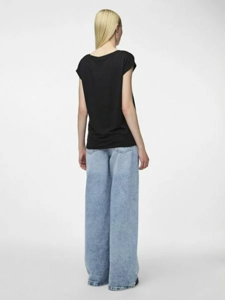 Pieces T-shirt Black μαύρο