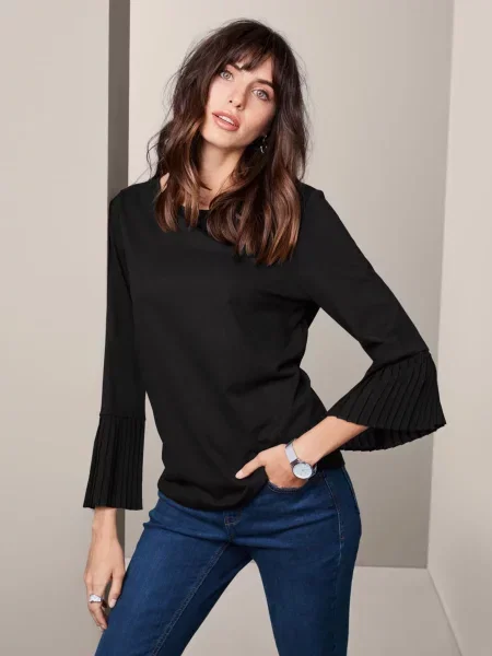 Tchibo Блуза з довгим рукавом модал чорний