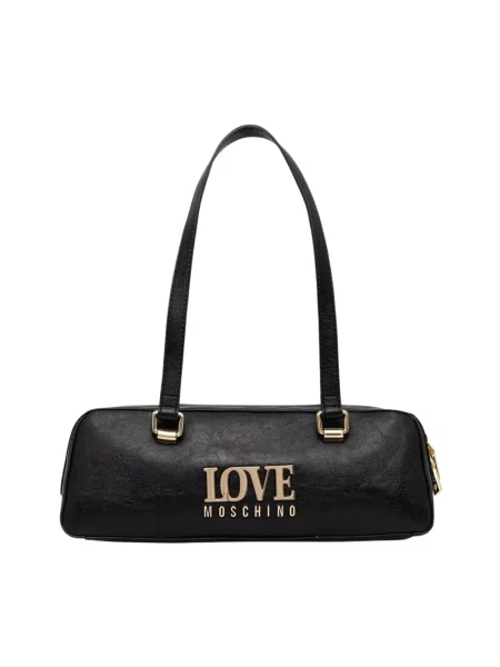Love Moschino torebka bagietka z imitacji skóry czarna