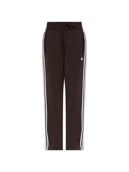 Pantaloni Adidas tricotate alergare cu dungi roșu