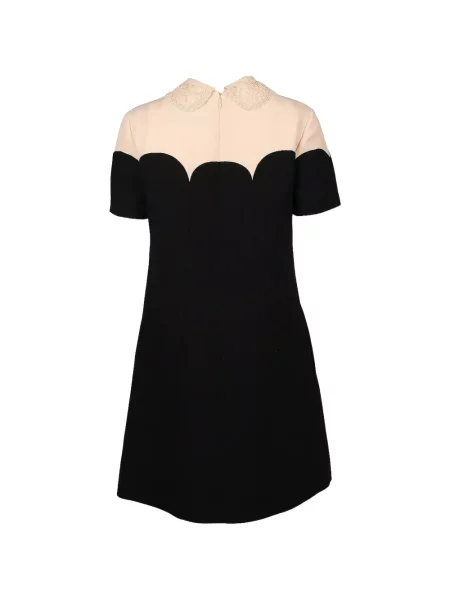 Gulerat rochie mini Valentino Garavani din dantelă negru