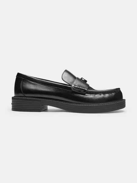 Kožené loafersy Coach čierna