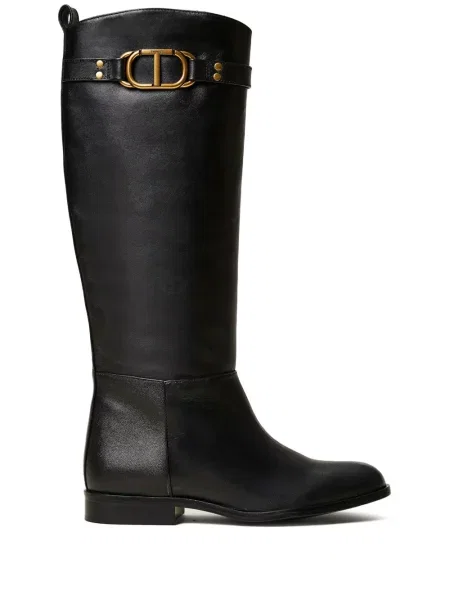 Botine Twinset din piele negru