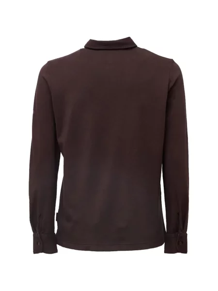 Lung tricou polo Zanone maro