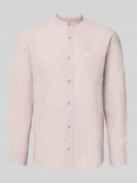 Koszula casualowa o kroju regular fit z mieszanki bawełny i lnu Jack & Jones beżowa