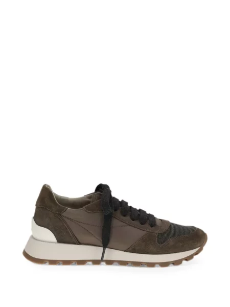 Sneakerși Brunello Cucinelli din piele de căprioară maro