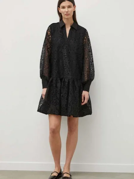 Bruuns Bazaar rochie AmbrosiaBBAvril dress mini evazati negru