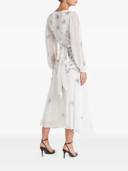 Rochie Temperley London cu paiete de costum alb