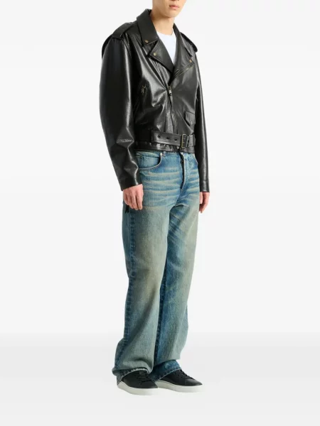 Geanta de piele Balmain negru