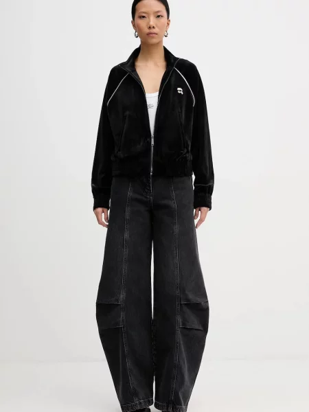 Karl Lagerfeld bluza IKON gładka czarny