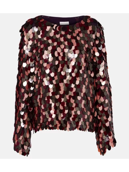 Top Dries Van Noten bordo