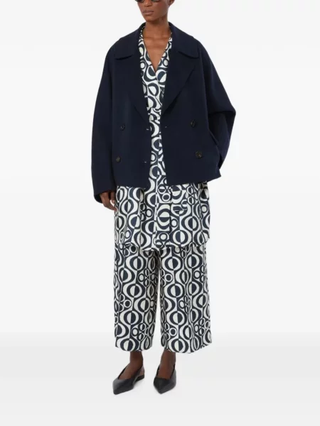 Vlněný dvouřadý kabát 's Max Mara modrý