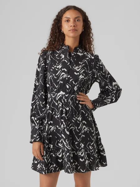VERO MODA Rochie tip bluză CIA negru alb