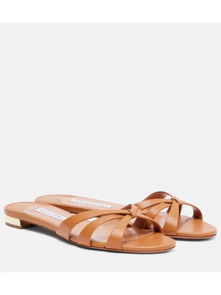 Usnjene sandali Aquazzura rjava