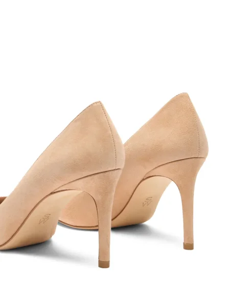 Pantofi cu toc Stuart Weitzman din piele de căprioară roz