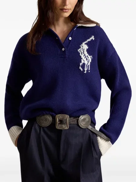 Cravată Polo Ralph Lauren de catifea cord de drumeție albastru