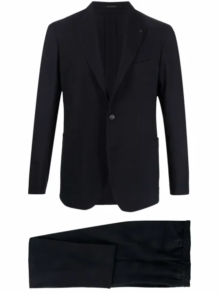 Oblekový jednořadý oblek Tagliatore s klopou modrý